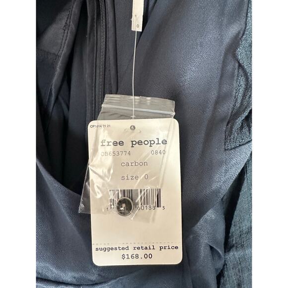 FREE PEOPLE “Not Your Baby” Satin Wide Leg Deep V High Waist Jumpsuit Size 0/XS - Picture 15 of 16
